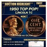 1950 Proof Lincoln Cent TOP POP! 1c pr68 rd DCAM S