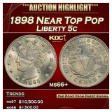 1898 Liberty Nickel Near Top Pop 5c ms66+ SEGS