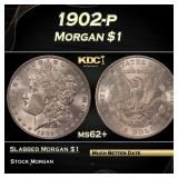 1902-p Morgan Dollar $1 Grades ms62+