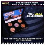 5 Copper Coin President TRUMP MAGA Tribute Set 5oz