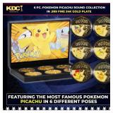 6 Coin Pokemon - Picachu Plated Gold Round Collect