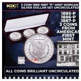 3 Coin 1885-1887 'P' Mint Morgan Silver Dollar Set