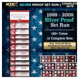 1999-2009 US Mint SILVER Proof Sets 127 Coins, 11