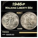 1946-p Walking Liberty Half Dollar 50c Grades ms66
