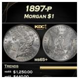 1897-p Morgan Dollar $1 Grades ms65+
