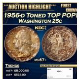 1956-d Washington Quarter Toned TOP POP! 25c ms67+