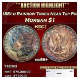 1881-o Morgan Dollar Rainbow Toned Near Top Pop $1