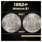 1882-p Morgan Dollar $1 Grades ms63+