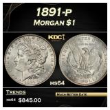 1891-p Morgan Dollar $1 Grades ms64