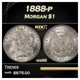 1888-p Morgan Dollar $1 Grades ms66