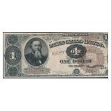 1890 $1 Treasury Note Edwin M Stanton Grades Selec
