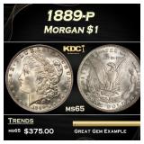 1889-p Morgan Dollar $1 Grades ms65