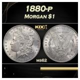 1880-p Morgan Dollar $1 Grades ms62