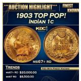 1903 Indian Cent TOP POP! 1c ms67+ rd SEGS