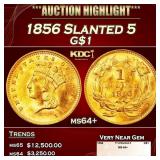 1856 Slanted 5 Gold Dollar $1 ms64+ SEGS