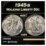 1945-s Walking Liberty Half Dollar 50c Grades ms66