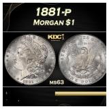 1881-p Morgan Dollar $1 Grades ms63