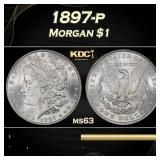 1897-p Morgan Dollar $1 Grades ms63