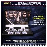 9 Coin Game of Thrones Silver Plated Round Collect