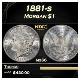 1881-s Morgan Dollar $1 Grades ms66