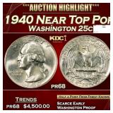 1940 Proof Washington Quarter Near Top Pop 25c pr6