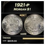 1921-p Morgan Dollar $1 Grades ms66