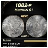1882-p Morgan Dollar $1 Grades ms65+