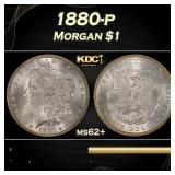 1880-p Morgan Dollar $1 Grades ms62+