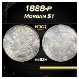 1888-p Morgan Dollar $1 Grades ms63+