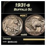 1931-s Buffalo Nickel 5c Grades ms66