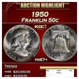 1950 Proof Franklin Half Dollar 50c pr67+ SEGS