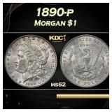 1890-p Morgan Dollar $1 Grades ms62
