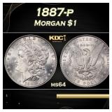 1887-p Morgan Dollar $1 Grades ms64