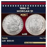 1886-o Morgan Dollar $1 Grades au58
