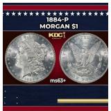 1884-p Morgan Dollar $1 Grades ms63+