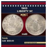 1903 Liberty Nickel 5c Grades ms65