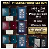 1995-1997 3 Set KEY DATE Prestige Proof Set Run US