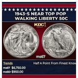 1943-s Walking Liberty Half Dollar Near Top Pop 50