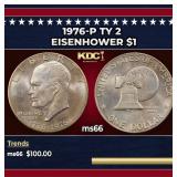 1976-p Ty 2 Eisenhower Dollar $1 ms66 SEGS