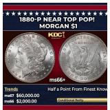 1880-p Morgan Dollar Near Top Pop! $1 ms66+ SEGS