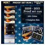 2009-2015 Proof Set Run 102 Coins 7 Complete Sets
