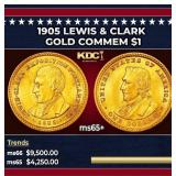 1905 Lewis & Clark Gold Commem Dollar 1 ms65+ SEGS