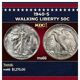 1940-s Walking Liberty Half Dollar 50c ms66 SEGS