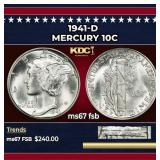 1941-d Mercury Dime 10c ms67 fsb SEGS