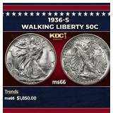 1936-s Walking Liberty Half Dollar 50c ms66 SEGS