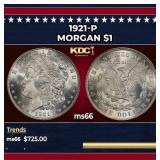 1921-p Morgan Dollar $1 Grades ms66