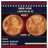 1909 VDB Lincoln Cent 1c ms66+ rd SEGS