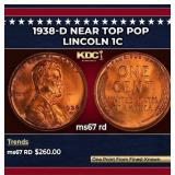 1938-d Lincoln Cent Near Top Pop 1c ms67 rd SEGS