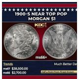 1900-s Morgan Dollar Near Top Pop $1 ms66+ SEGS