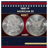 1881-p Morgan Dollar $1 Grades ms63+